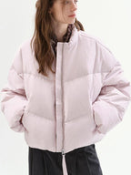 fano 90 Fill White Duck Down Warm Baseball Collar Casual Women Pink Down Jackets