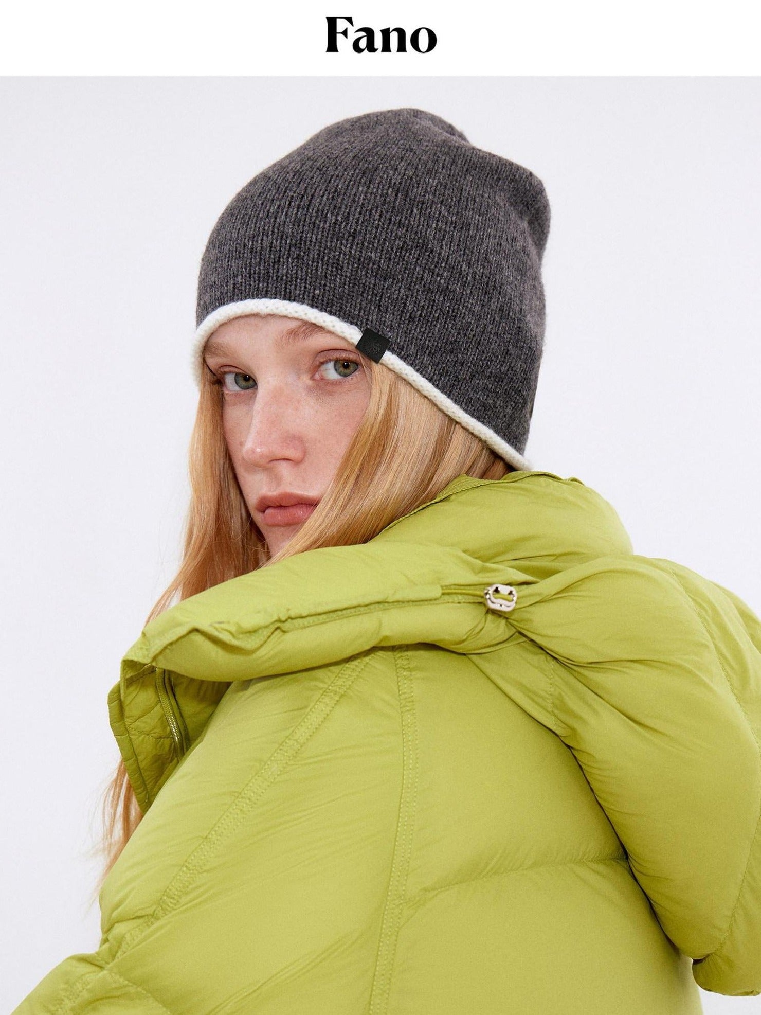 fano Cozy Wool Minimalist Knit Round Top Unisex Everyday Dark Gray Beanies