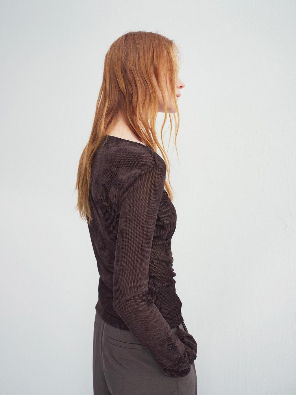 someonesometimes Soft Stretch V-neck Slim Casual Women Polyester Spandex Long Sleeve T-Shirts
