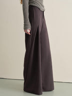 someonesometimes Wrinkle Resistant Minimal Workwear Natural Waist Women Purple Straight Pants
