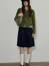 Lofi choose Soft Relaxed Casual Buttoned Round Neck Long Sleeve For Women Cardigans
