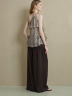 someonesometimes Lightweight Wool Blend Original Ruffle Loose Fit Women Striped Paisley Camisoles
