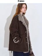 fano 90 Percent White Duck Down Warm Workwear Straight Midlength Womens Down Jackets