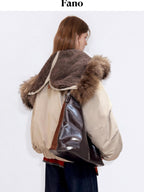fano 90 Percent White Duck Down Warm Hooded Casual Windproof Womens Down Jackets