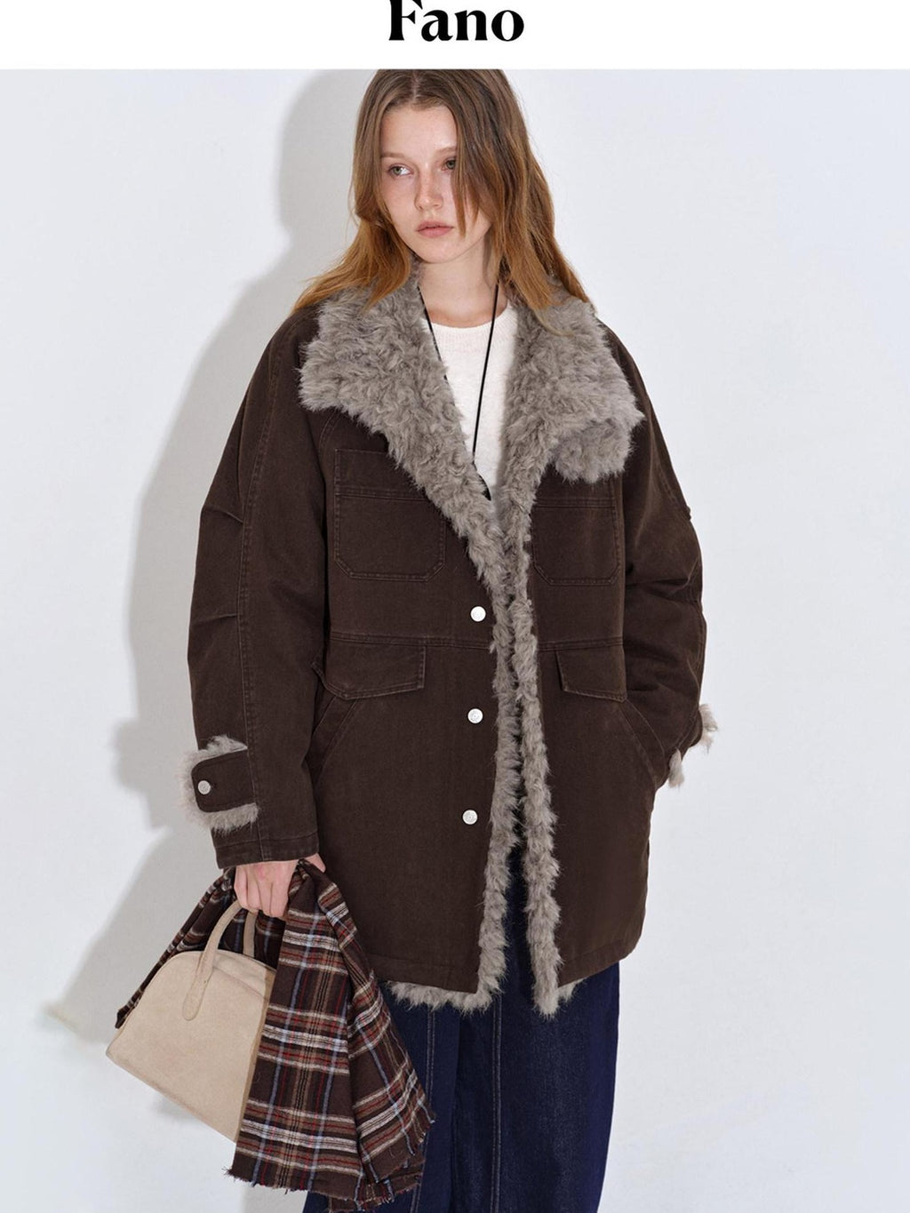 fano 90 Percent White Duck Down Warm Workwear Straight Midlength Womens Down Jackets