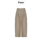 fano_Breathable_Cotton_Khaki_Natural_Waist_Casual_Zipper_Fly_Women_Wide_Leg_Pants_MISSTT