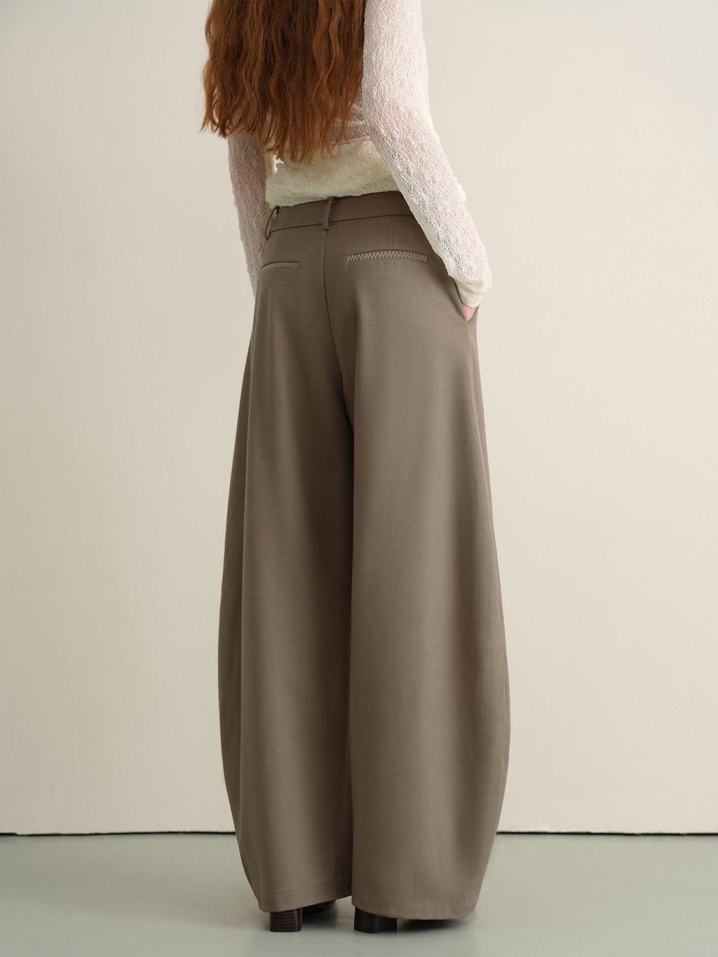 someone sometimes Stretch Pleated Casual Natural Waist Women Olive Green Zip Fly Wide Leg Pants