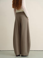 someone sometimes Stretch Pleated Casual Natural Waist Women Olive Green Zip Fly Wide Leg Pants
