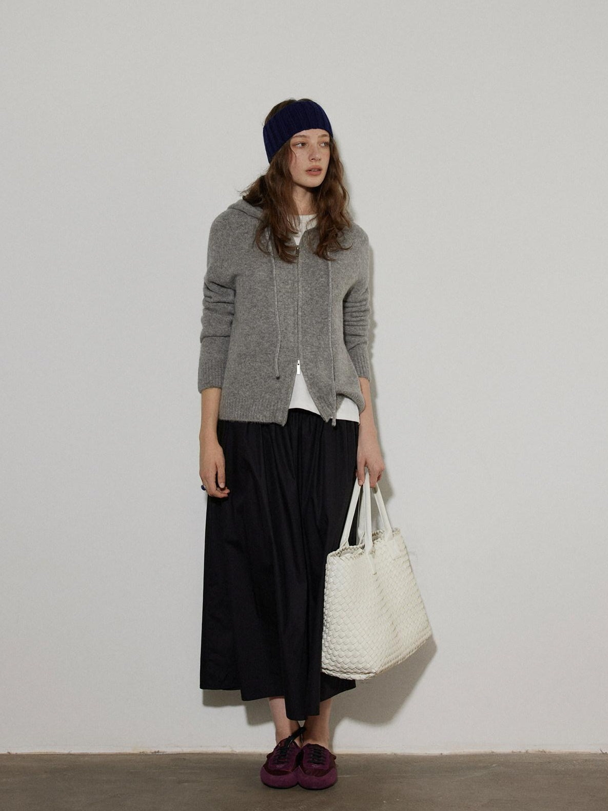 Lofi choose Soft Acrylic Wool Blend Oversized Zip Hooded Women Heather Gray Hoodie