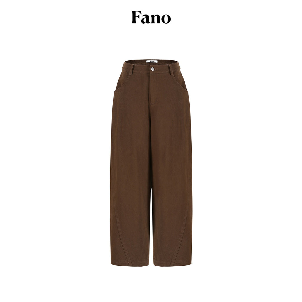 fano_Warm_Brushed_Cotton_Relaxed_Straight_Pocketed_Natural_Waist_Brown_Wide_Leg_Pants_MISSTT