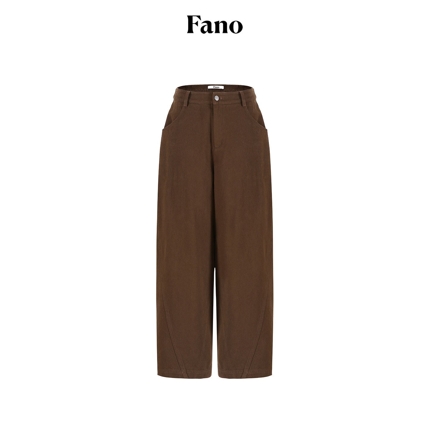 fano_Warm_Brushed_Cotton_Relaxed_Straight_Pocketed_Natural_Waist_Brown_Wide_Leg_Pants_MISSTT