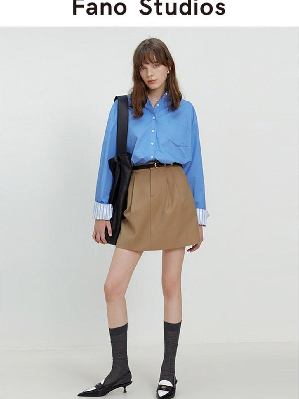 fano Skin Friendly Breathable Cotton Minimalist Loose Fit Women Button Solid Shirts
