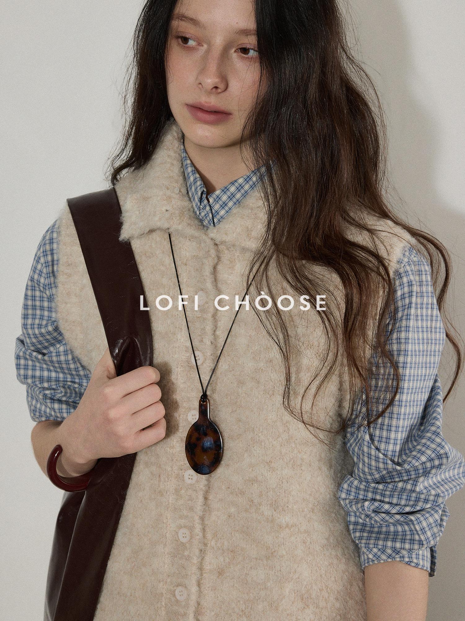 Lofi choose Soft Beige Button Front Lapel Collar Office Knit Women Cardigans