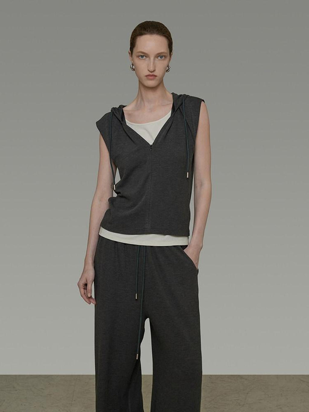 unspoken Soft Viscose Short Sleeve Hooded Casual Long Pants Top & Pants Sets