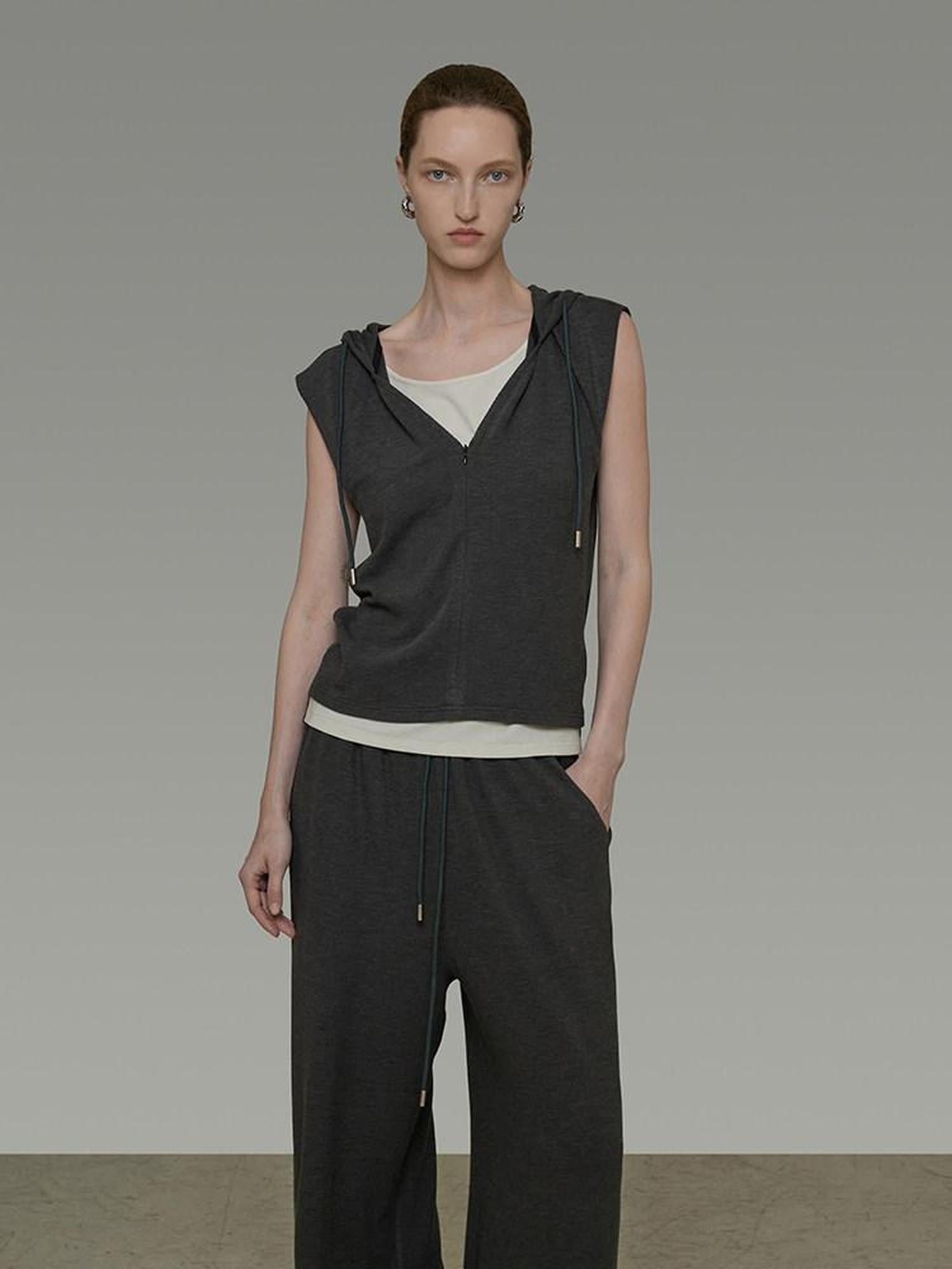 unspoken Soft Viscose Short Sleeve Hooded Casual Long Pants Top & Pants Sets