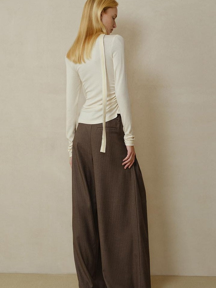 someonesometimes Soft Wool Blend Slim Round Neck Long Sleeve Women Almond Beige Knit Cardigans