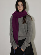 Lofi choose Cozy Thick V-neck Loose Fit Office Pullover Knit Long Sleeve Sweaters