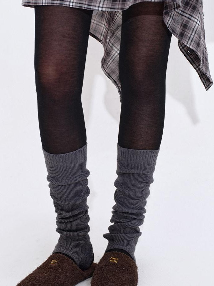 fano Soft Breathable Cotton Blend Minimal High Tube Women Casual Everyday Socks