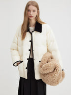 fano 90 Percent White Duck Down Minimal Commuter Straight Colorblock Down Jackets