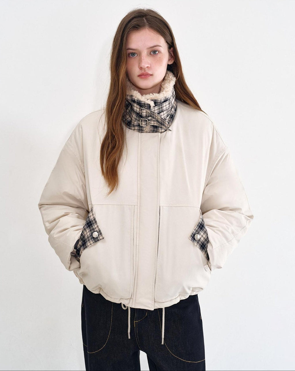 fano Insulated Korean Commuter Loose Fit Zipper Front Women Mint Puffer Jackets