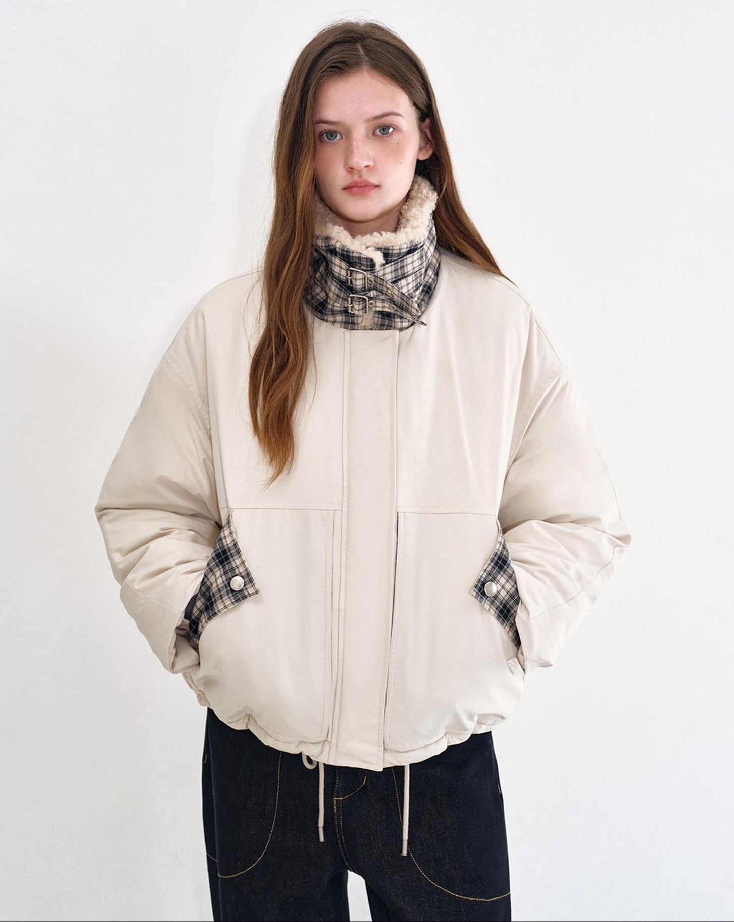 fano Insulated Korean Commuter Loose Fit Zipper Front Women Mint Puffer Jackets