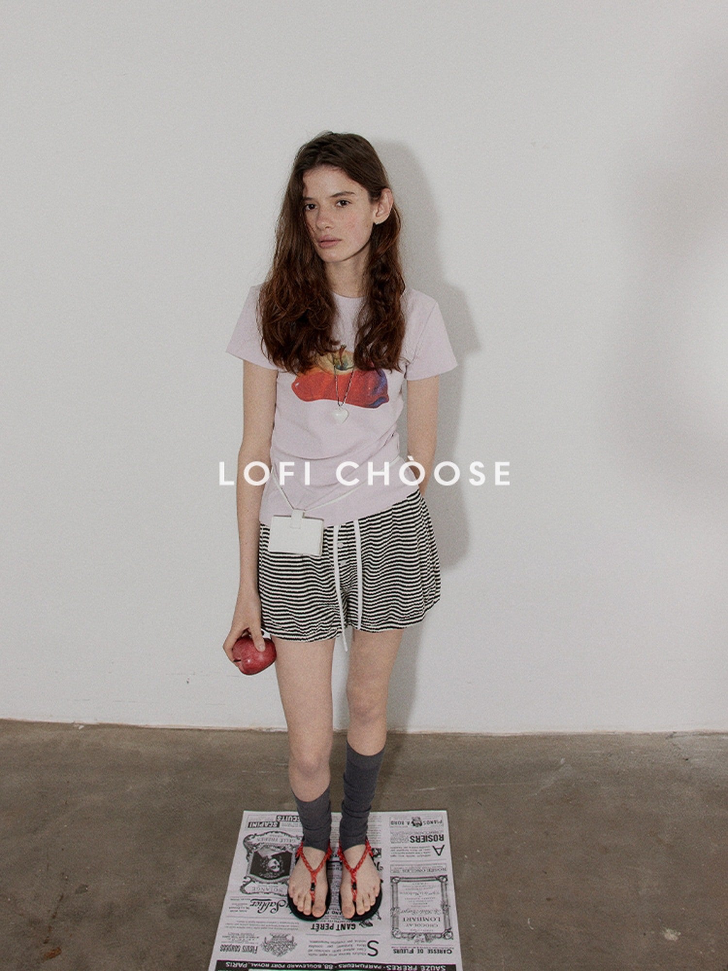 Lofi choose Office Relaxed Printed Round Neck Women Light Blue Short Sleeve T-Shirts