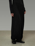 unspoken Modal Knit Turtleneck Slim Waist Long Sleeve City Workwear Black Maxi Dresses