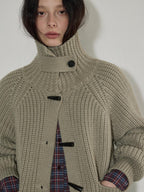 Lofi choose Warm Thick Loose Fit Workwear Button Front Long Sleeve Mid Length Knit Cardigans