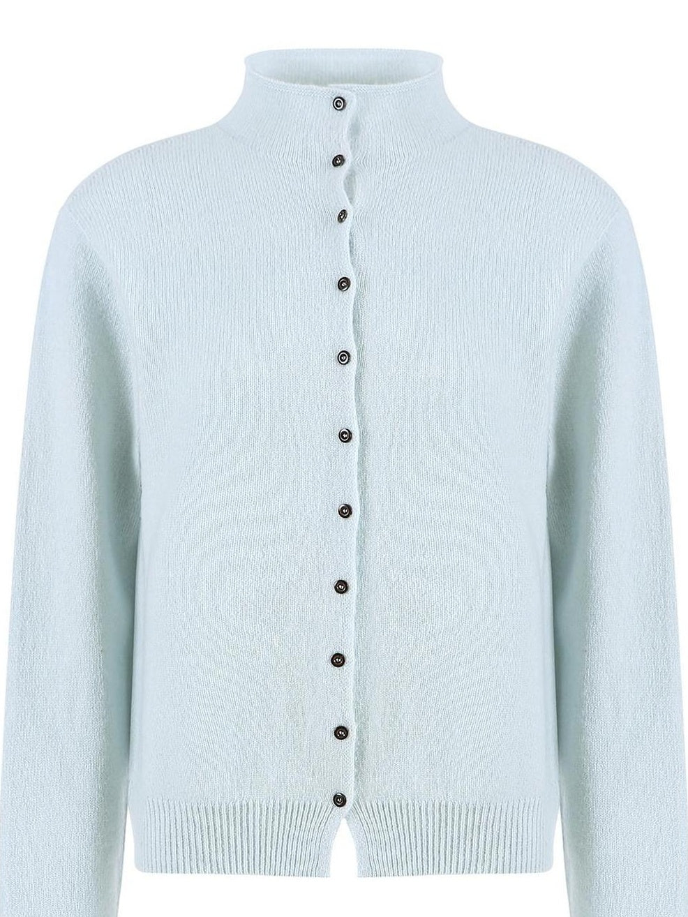 fano Wool Cashmere Blend Warm High Neck Loose Fit Women Button Solid Cardigans