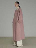 unspoken Pure 100 Wool Pockets Longline Straight Minimalist Commuter Women Wool Coats