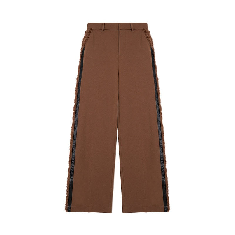 unspoken_High_Cotton_Blend_Minimalist_Tailored_Contrast_Brown_Black_Women_Top_&_Pants_Sets_MISSTT