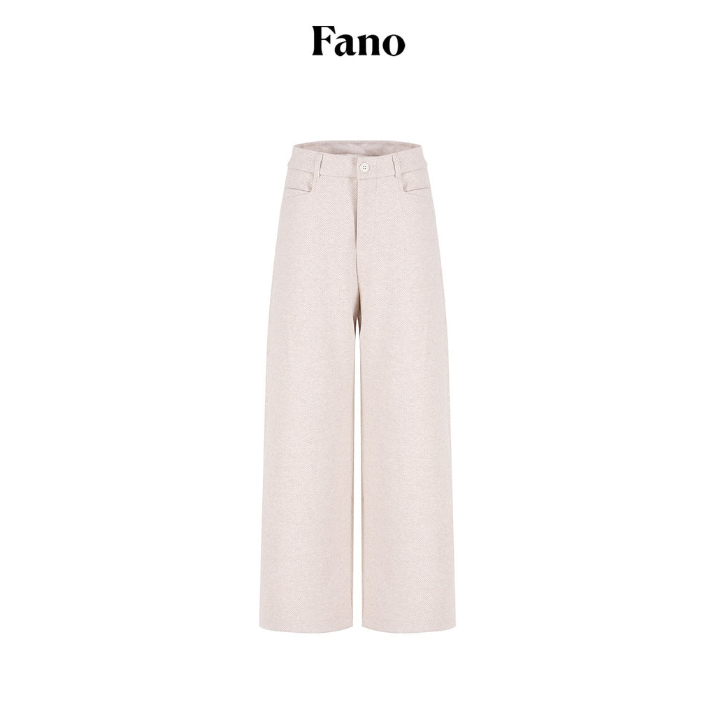 fano_Soft_Knit_Polyester_Beige_Natural_Waist_Casual_Wide_Leg_Women_Sweatpants_MISSTT
