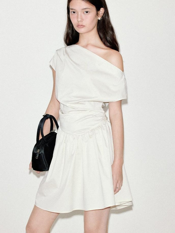 fano High Waist Cotton Blend A Line Office Casual Women Everyday Dresses Midi Dresses