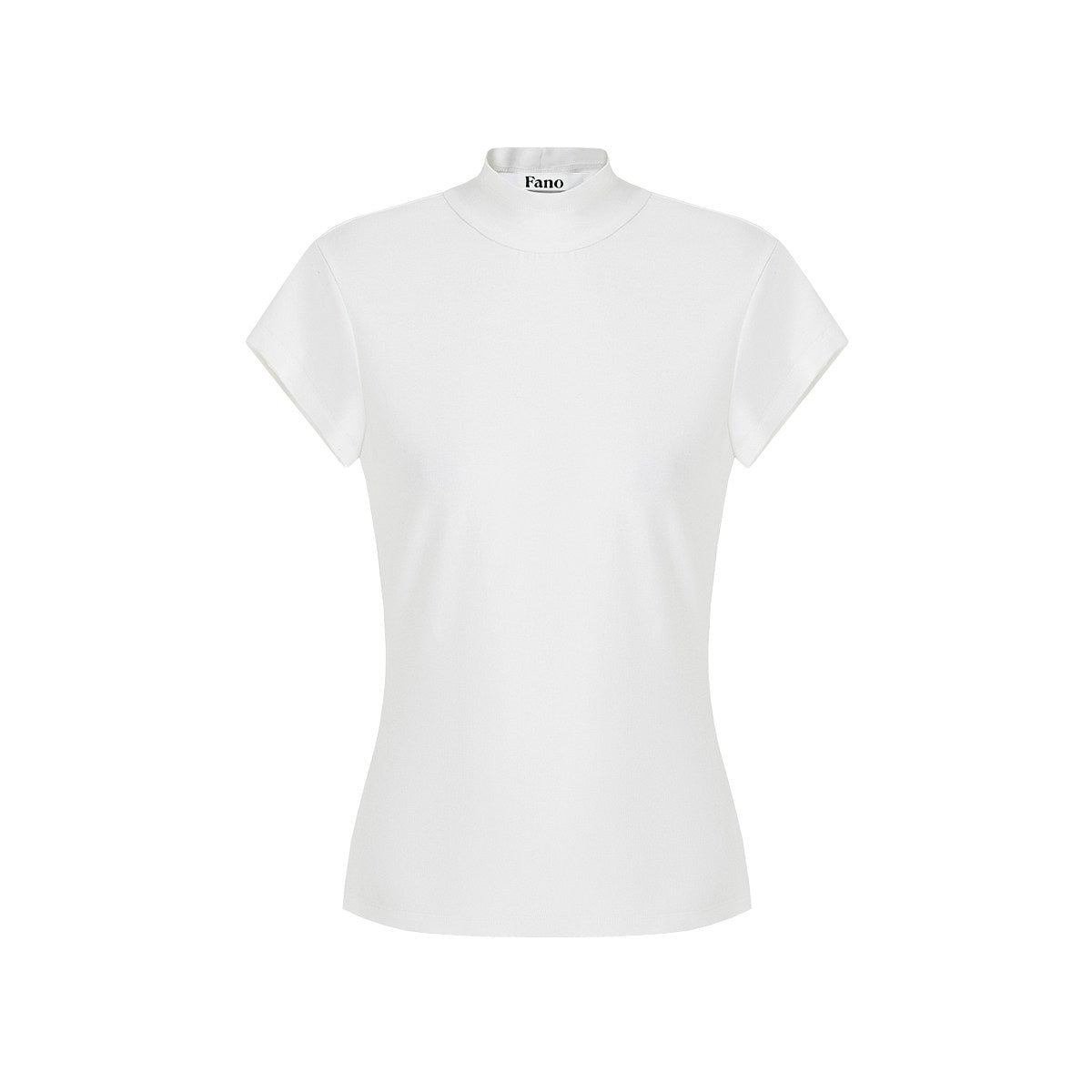 fano_Stretch_Slim_Korean_Commuter_Mock_Neck_Women_Short_Sleeve_T-Shirts_MISSTT