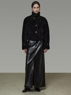 unspoken Warm Sculpted Tailoring Minimal Commuter Loose High Waist Wool Blend Short Coat