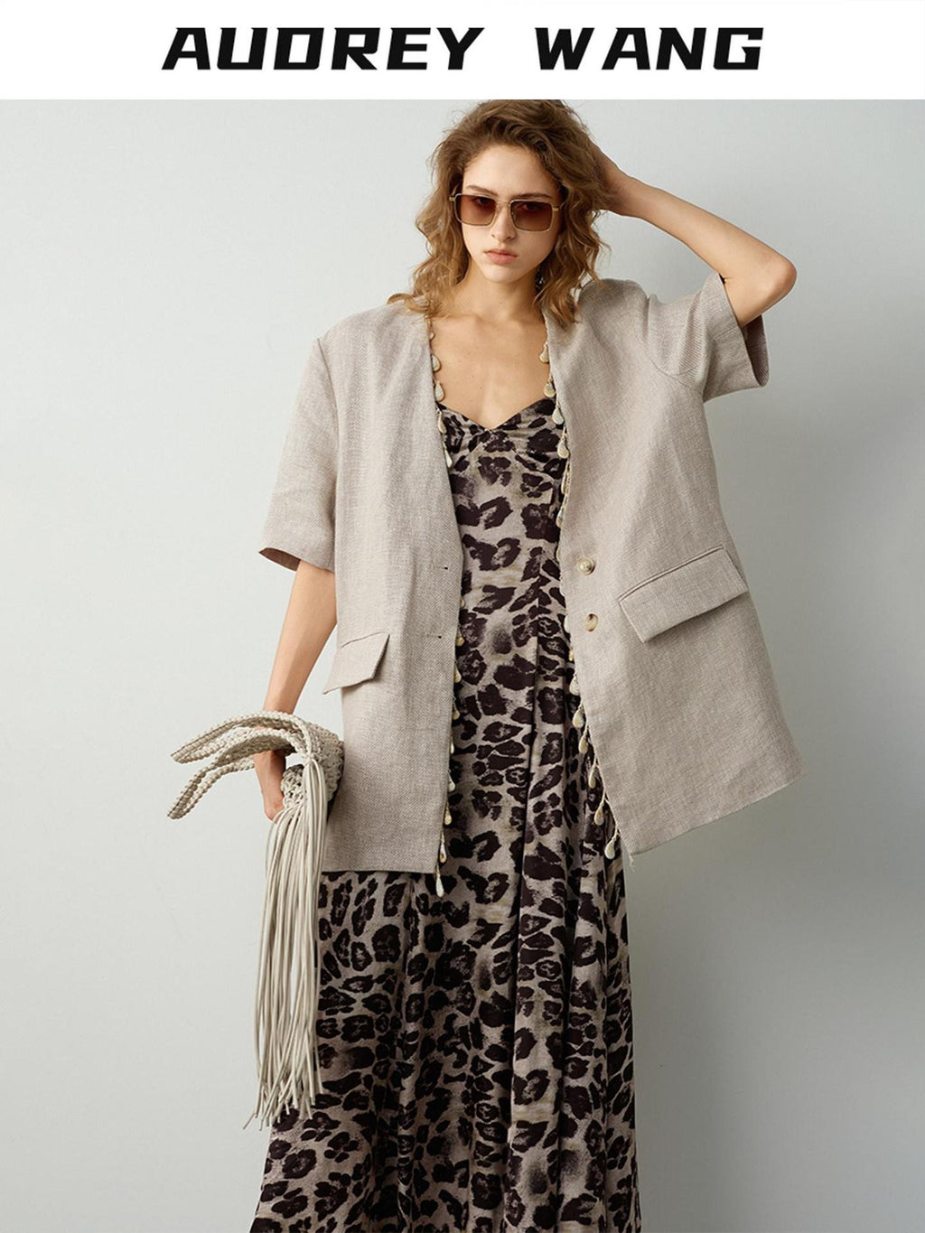audreyyang Pure Linen Relaxed Short Sleeve Solid Casual Women Lightweight Top & Shorts Sets