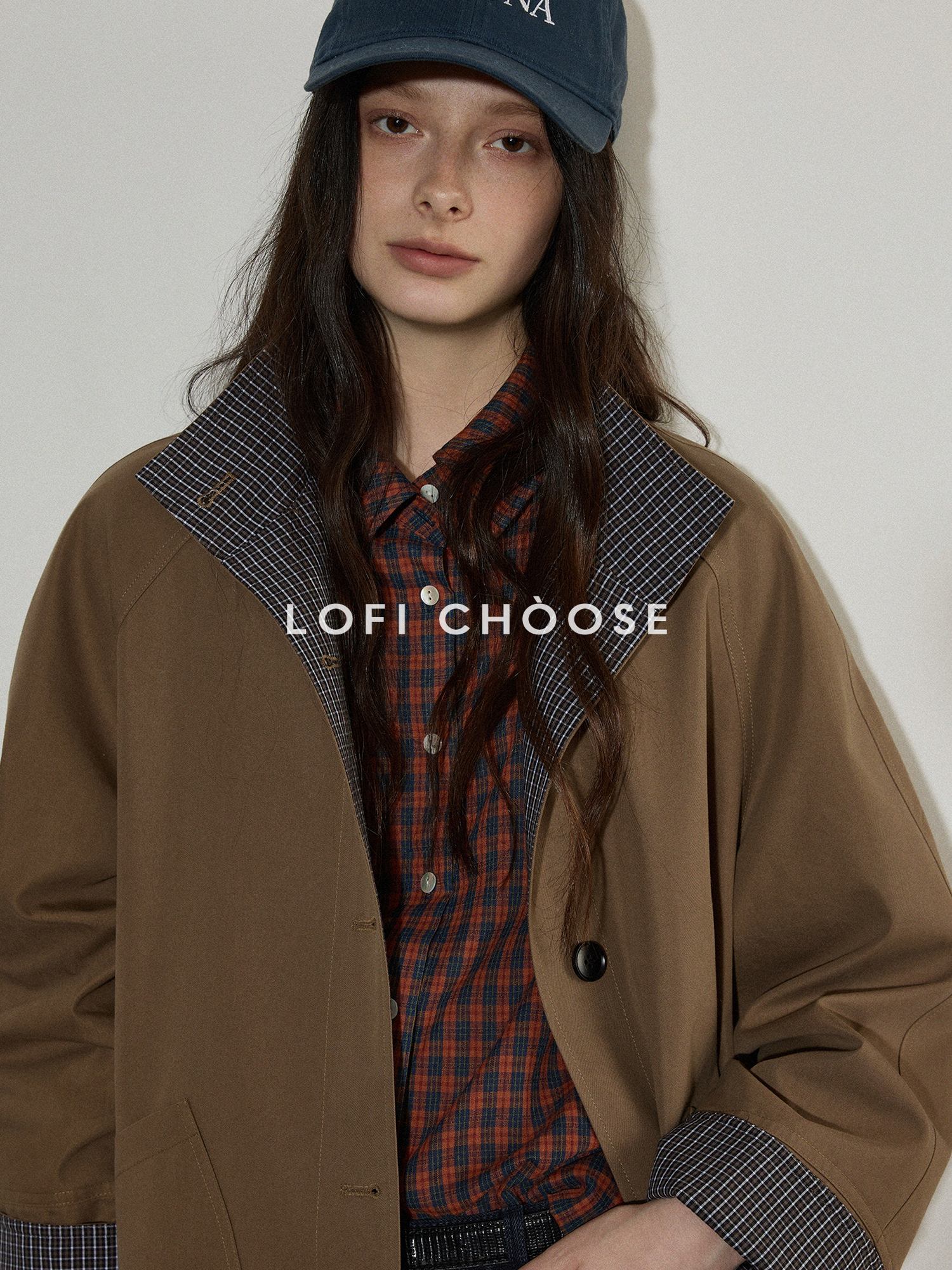 Lofi choose 100 Percent Cotton Loose Plaid Collar Long Sleeve Women Workwear Button Shirts