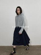 Lofi choose Commuter Ready Relaxed Loose Fit Pullover Unisex Gray Casual Hoodie