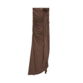 unspoken_Slim_Pleated_Minimalist_Workwear_Women_Pullover_Polyester_Brown_Top_&_Skirt_Sets_MISSTT