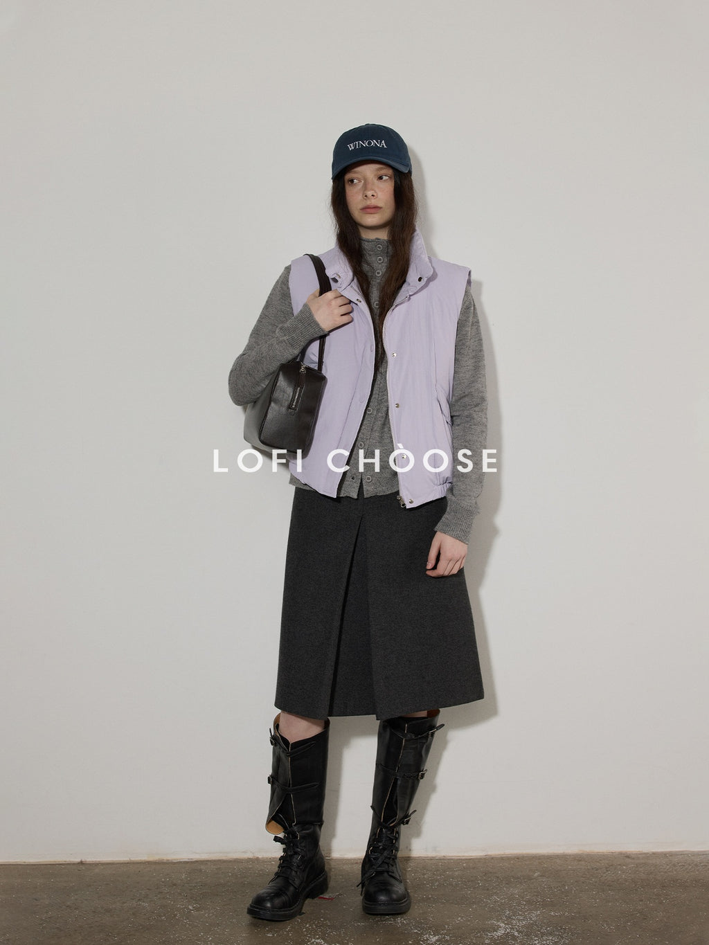 Lofi choose Soft Wool Blend Rolled Edge Loose Office Knit Button Long Sleeve Cardigans