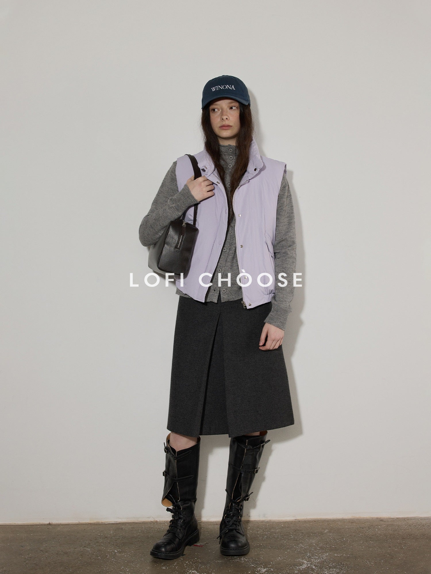 Lofi choose Soft Wool Blend Rolled Edge Loose Office Knit Button Long Sleeve Cardigans
