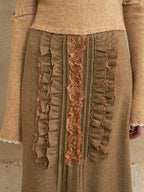someonesometimes Wool Blend Lined Vintage Straight Mid Hidden Zip Casual Women Maxi Skirts