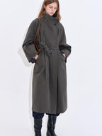 fano Cotton Lyocell Mid Length Single Breasted Straight Women Brown Trench Coats