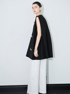 audreyyang Original Beaded Loose V-neck Mid Length Open Front Women Polyester Vests