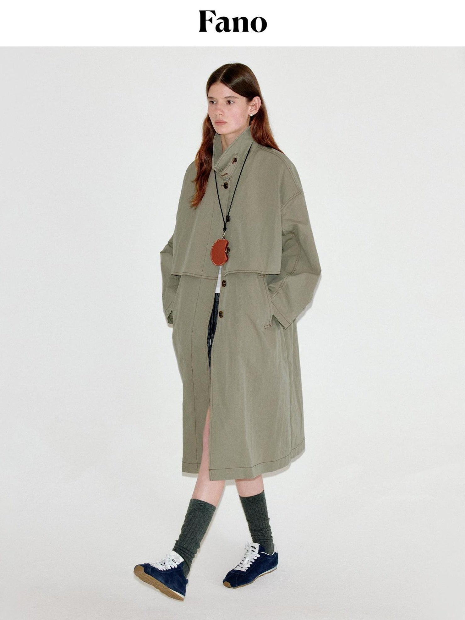 fano Oversized Cotton Blend Single Breasted Korean Commuter Women Khaki Trench Coats