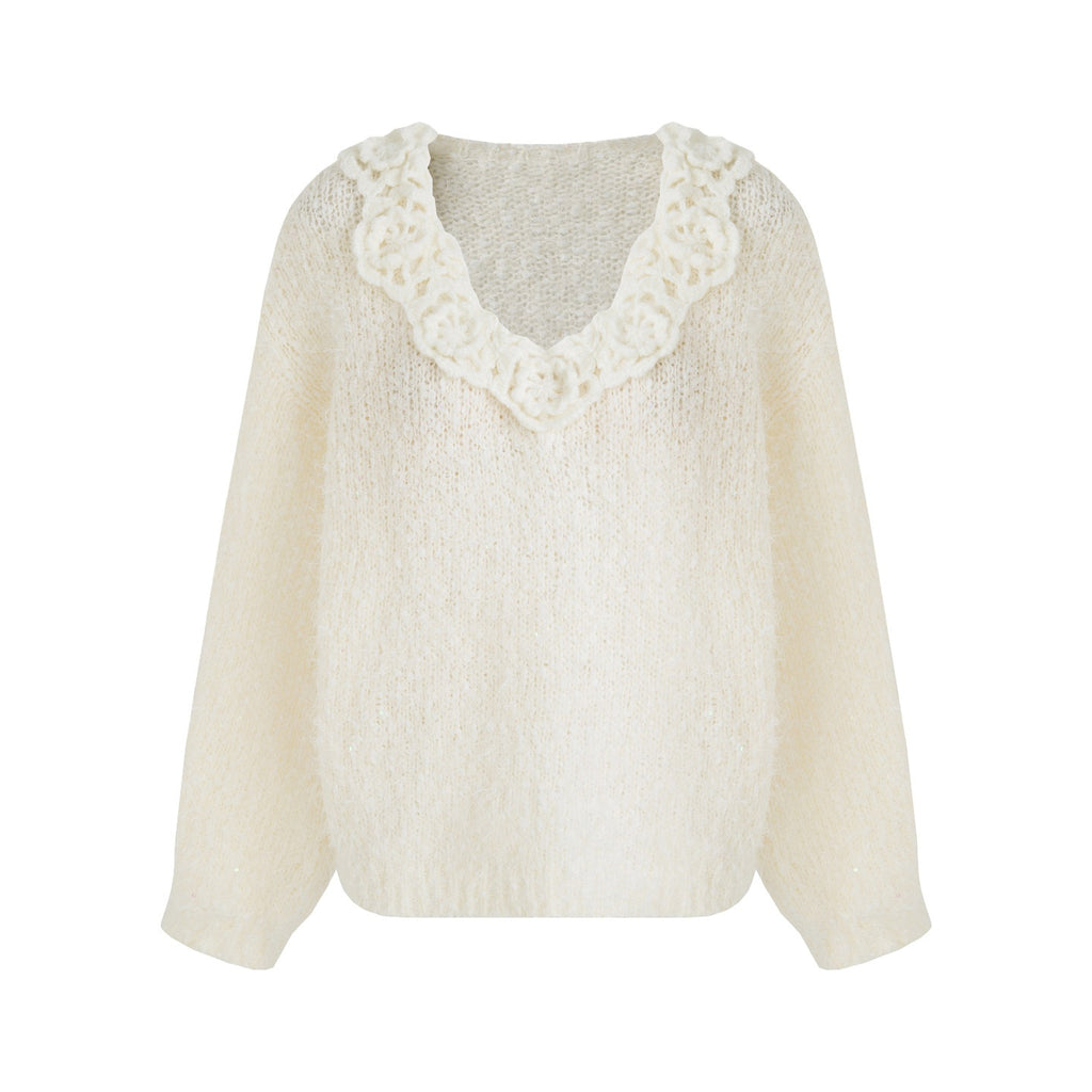 unspoken_Cozy_Minimal_Commuter_V-neck_Crochet_Knit_Loose_Women_Pullover_Sweaters_MISSTT