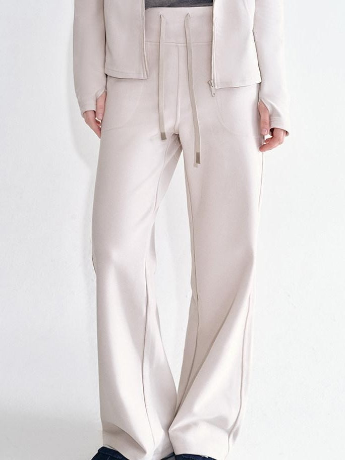 fano Breathable Stretch Minimalist Straight Drawstring Women Natural Waist Sweatpants