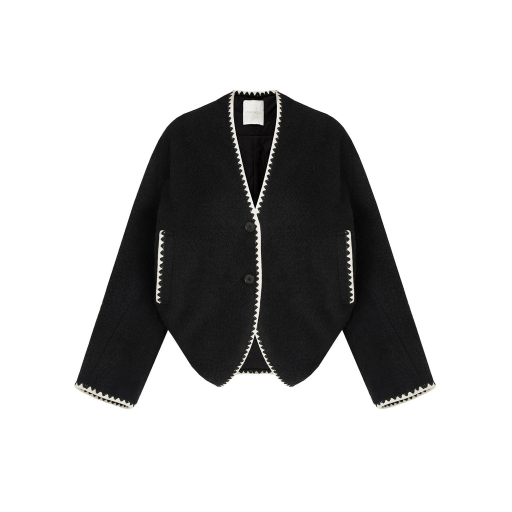 unspoken_Minimalist_Commuter_Tailored_Oversized_V-neck_Short_Black_Women_Wool_Coats_MISSTT