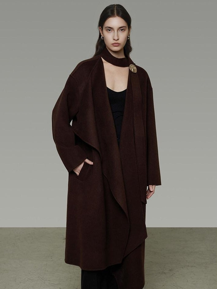 unspoken 100 Percent Sheep Wool Mid Length Relaxed Minimalist Workwear Wool Coats