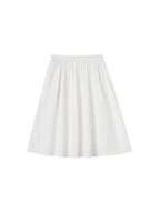 ikyou High Waist 100 Percent Cotton Resin Colorfast A Line Casual White Midi Skirts